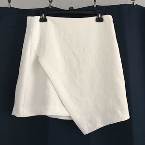White crepe crossover skirt